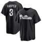 Philadelphia Phillies #3 Bryce Harper Black Lights Out Limited Stitched Baseball Jersey