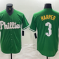 Philadelphia Phillies #3 Bryce Harper Green 2024 City Connect Stitched Baseball Jersey