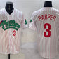 Philadelphia Phillies #3 Bryce Harper White Phanatic Limited Stitched Baseball Jersey