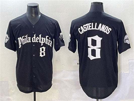 Philadelphia Phillies #8 Nick Castellanos Black Gothic Vapor Limited Stitched Baseball Jersey