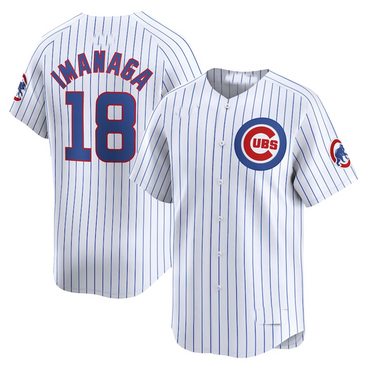 CHC Cubs #18 Away Imanaga  White Cool Base Stitched Baseball Jersey