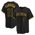 Johmsee S.Diego Padres #11 Yu Darvish Player Black Snake Skin City Home Game Stitched Jerseys