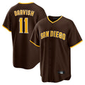 Johmsee S.Diego Padres #11 Yu Darvish Player Brown Alternate Replica Game Stitched Jerseys