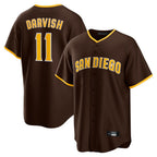 Johmsee S.Diego Padres #11 Yu Darvish Player Brown Alternate Replica Game Stitched Jerseys