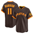 Johmsee S.Diego Padres #11 Yu Darvish Player Brown Home Cooperstown Collection Replica Game Stitched Jerseys