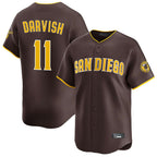 Johmsee S.Diego Padres #11 Yu Darvish Player Brown Home Limited Game Stitched Jerseys