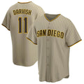 Johmsee S.Diego Padres #11 Yu Darvish Player Khaki Home Game Stitched Jerseys