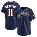 Johmsee S.Diego Padres #11 Yu Darvish Player Navy Cooperstown Collection Limited Home Stitched Jerseys