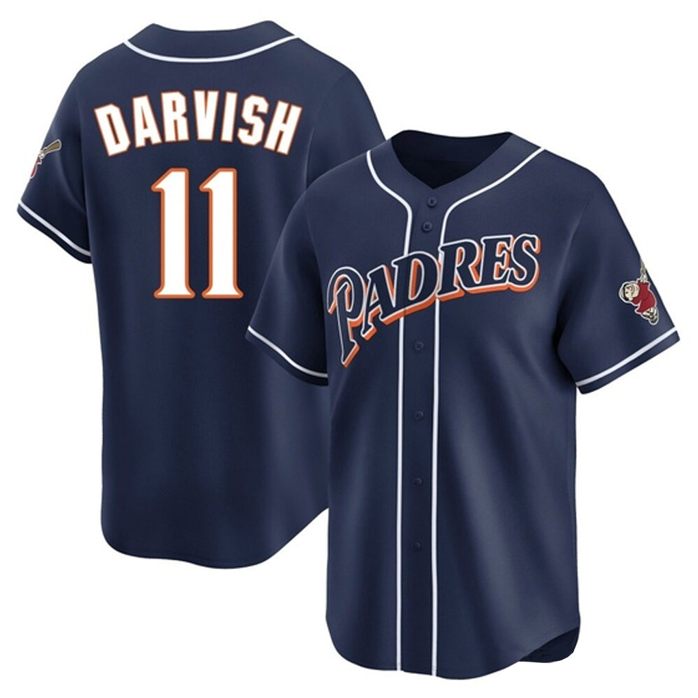 Johmsee S.Diego Padres #11 Yu Darvish Player Navy Cooperstown Collection Limited Home Stitched Jerseys