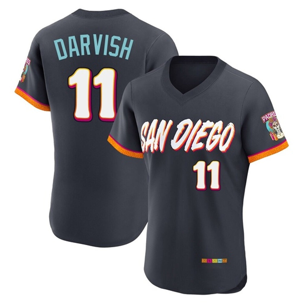 Johmsee S.Diego Padres #11 Yu Darvish Player Obsidian 2026 City Connect Home Elite T-shirt Stitched Jerseys