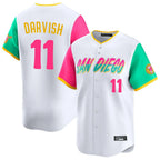 Johmsee S.Diego Padres #11 Yu Darvish Player White City Connect Home Limited Stitched Jerseys