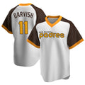 Johmsee S.Diego Padres #11 Yu Darvish Player White Home Cooperstown Collection Replica Game Stitched Jerseys