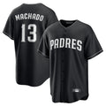Johmsee S.Diego Padres #13 Manny Machado Player Black Home Game Stitched Jerseys