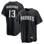 Johmsee S.Diego Padres #13 Manny Machado Player Black Home Game Stitched Jerseys