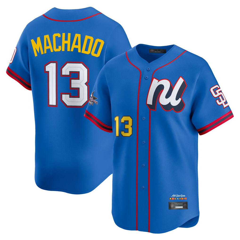 Johmsee S.Diego Padres #13 Manny Machado Player Blue National League All-Star Game Limited Stitched Jerseys