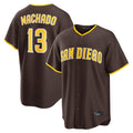 Johmsee S.Diego Padres #13 Manny Machado Player Brown Alternate Replica Game Stitched Jerseys