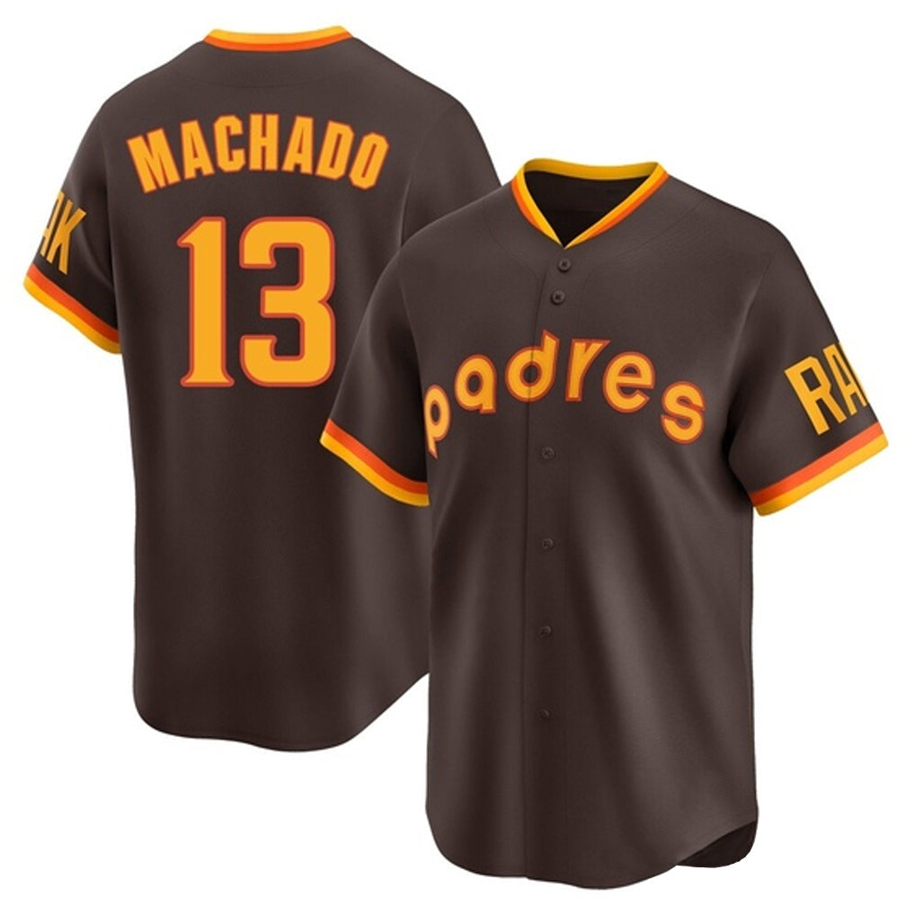 Johmsee S.Diego Padres #13 Manny Machado Player Brown Home Cooperstown Collection Replica Game Stitched Jerseys
