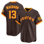 Johmsee S.Diego Padres #13 Manny Machado Player Brown Home Cooperstown Collection Replica Game Stitched Jerseys