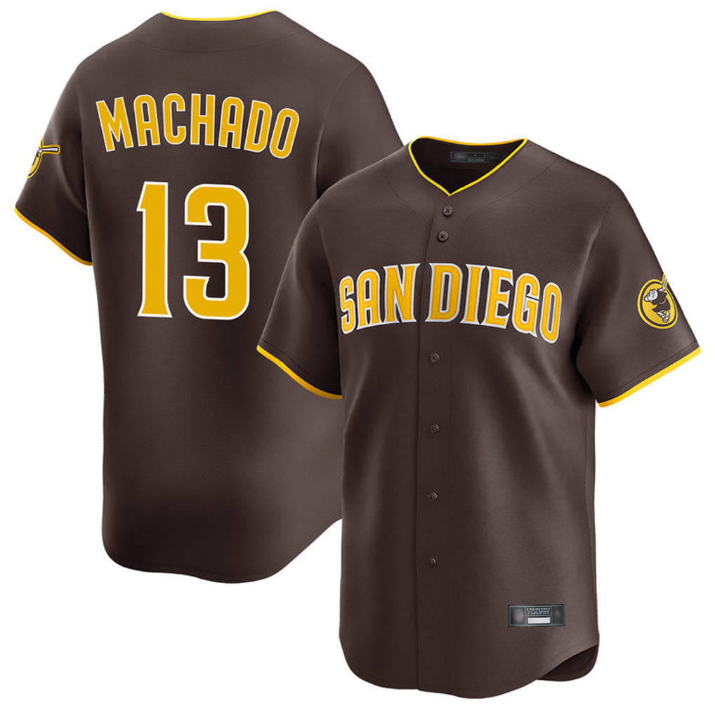 Johmsee S.Diego Padres #13 Manny Machado Player Brown Home Limited Stitched Jerseys