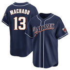 Johmsee S.Diego Padres #13 Manny Machado Player Navy Cooperstown Collection Limited Home Stitched Jerseys