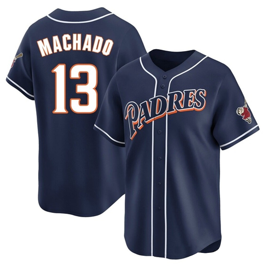 Johmsee S.Diego Padres #13 Manny Machado Player Navy Cooperstown Collection Limited Home Stitched Jerseys