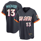 Johmsee S.Diego Padres #13 Manny Machado Player Obsidian 2026 City Connect Home Game T-shirt Stitched Jerseys