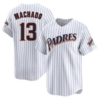 Johmsee S.Diego Padres #13 Manny Machado Player White Cooperstown Collection Limited Home Stitched Jerseys