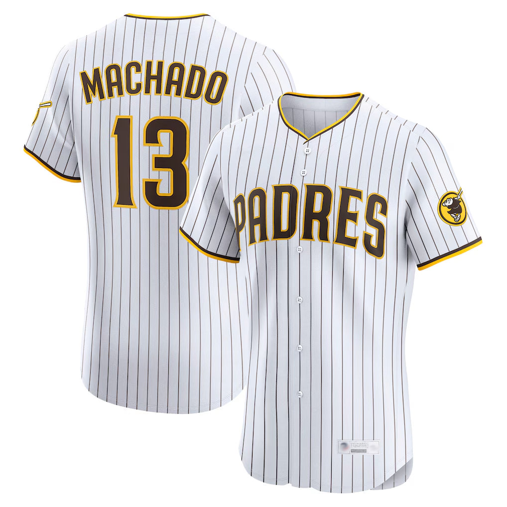 Johmsee S.Diego Padres #13 Manny Machado Player White Home Limited Elite Stitched Jerseys
