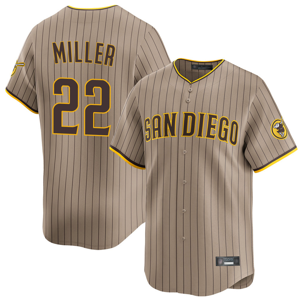 Johmsee S.Diego Padres #22 Mason Miller Player Khaki Home Limited Stitched Jerseys