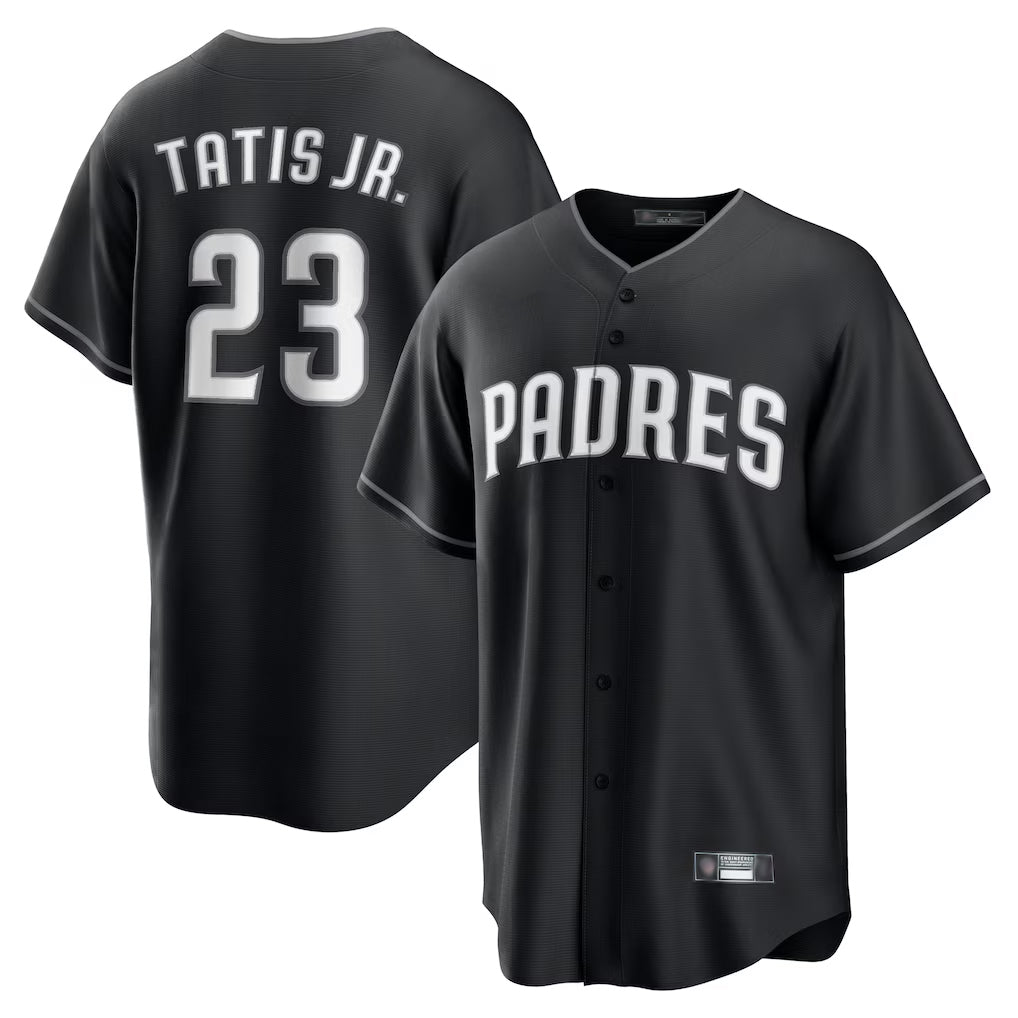 Johmsee S.Diego Padres #23 Fernando Tatis Jr Player Black Home Game Stitched Jerseys