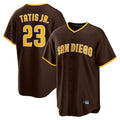 Johmsee S.Diego Padres #23 Fernando Tatis Jr Player Brown Alternate Replica Game Stitched Jerseys