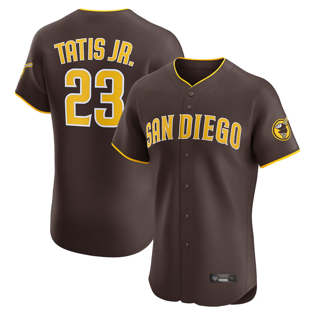 Johmsee S.Diego Padres #23 Fernando Tatis Jr Player Brown Home Limited Elite Stitched Jerseys