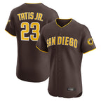 Johmsee S.Diego Padres #23 Fernando Tatis Jr Player Brown Home Limited Elite Stitched Jerseys