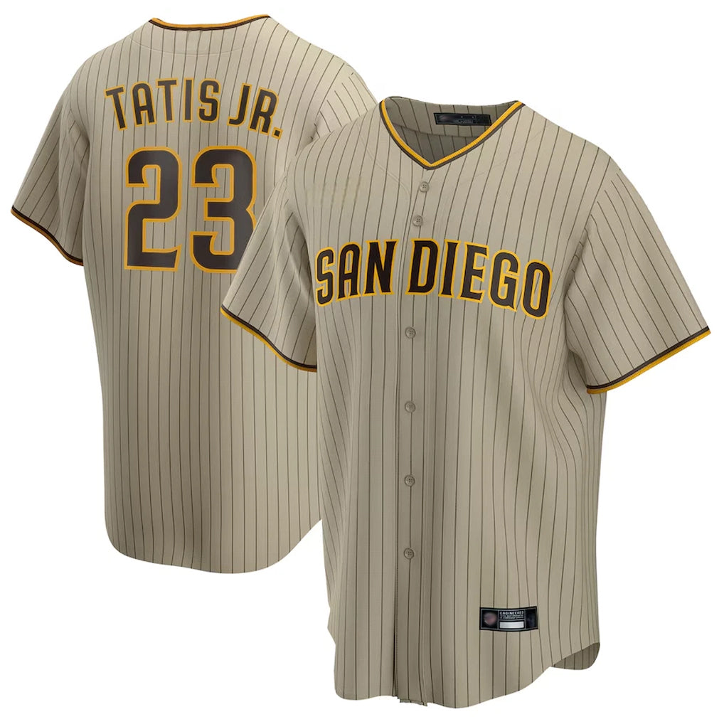 Johmsee S.Diego Padres #23 Fernando Tatis Jr Player Khaki Home Game Stitched Jerseys