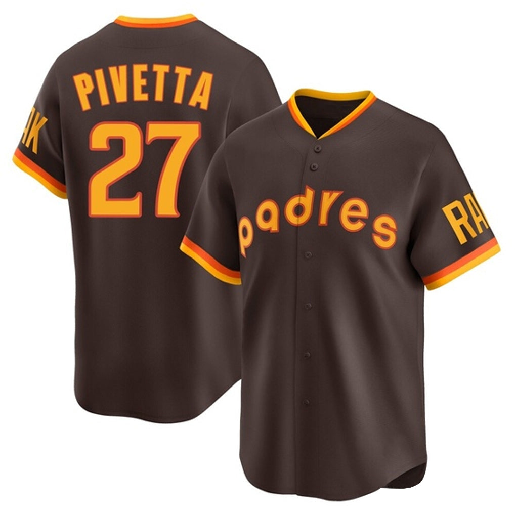 Johmsee S.Diego Padres #27 Nick Pivetta Player Brown Home Cooperstown Collection Replica Game Stitched Jerseys