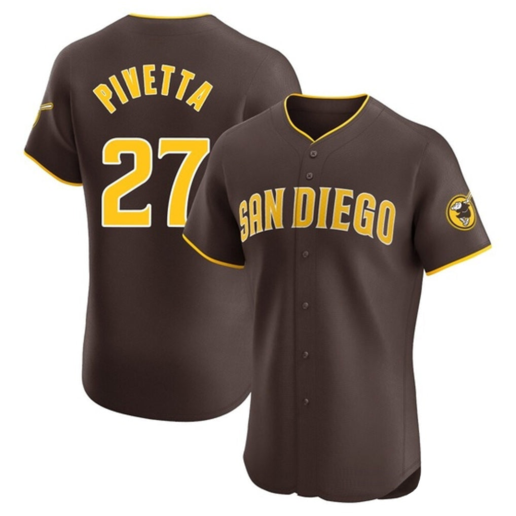 Johmsee S.Diego Padres #27 Nick Pivetta Player Brown Home Limited Elite Stitched Jerseys