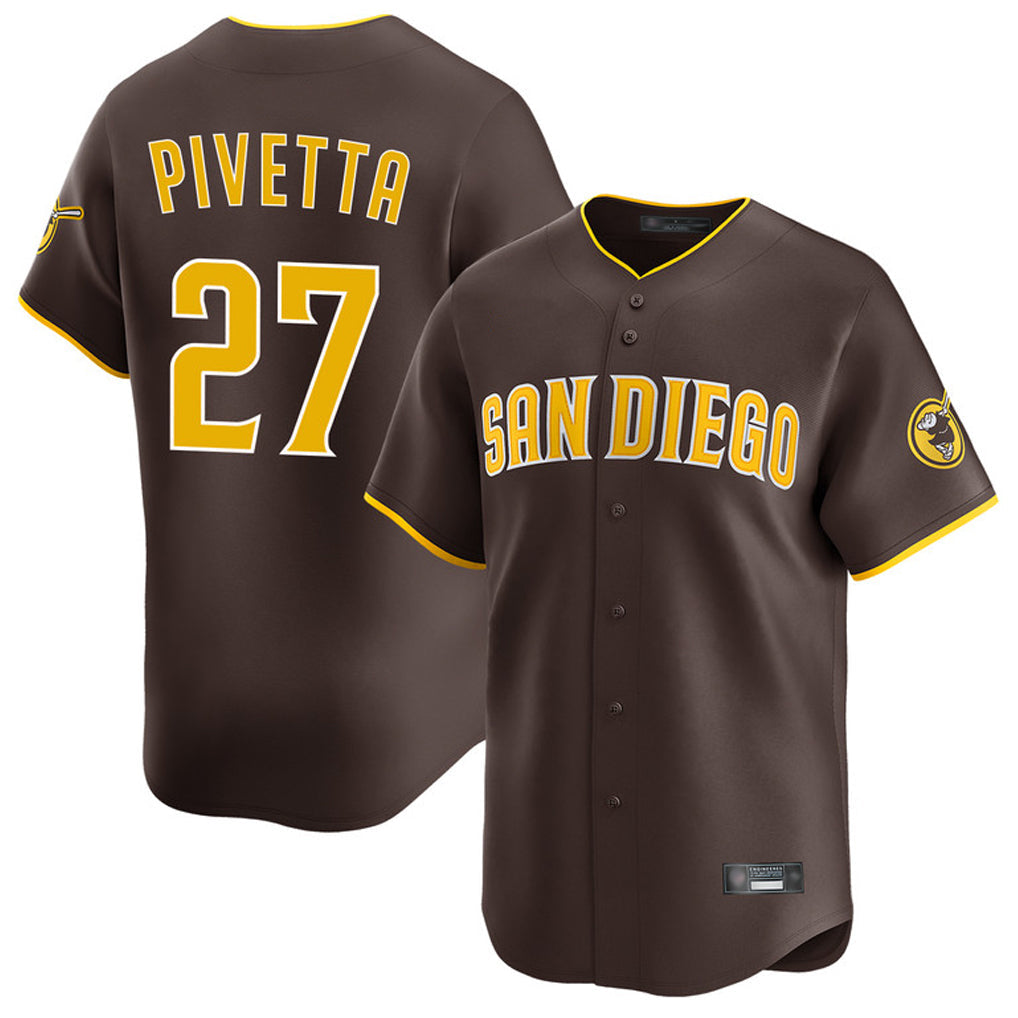 Johmsee S.Diego Padres #27 Nick Pivetta Player Brown Home Limited Stitched Jerseys