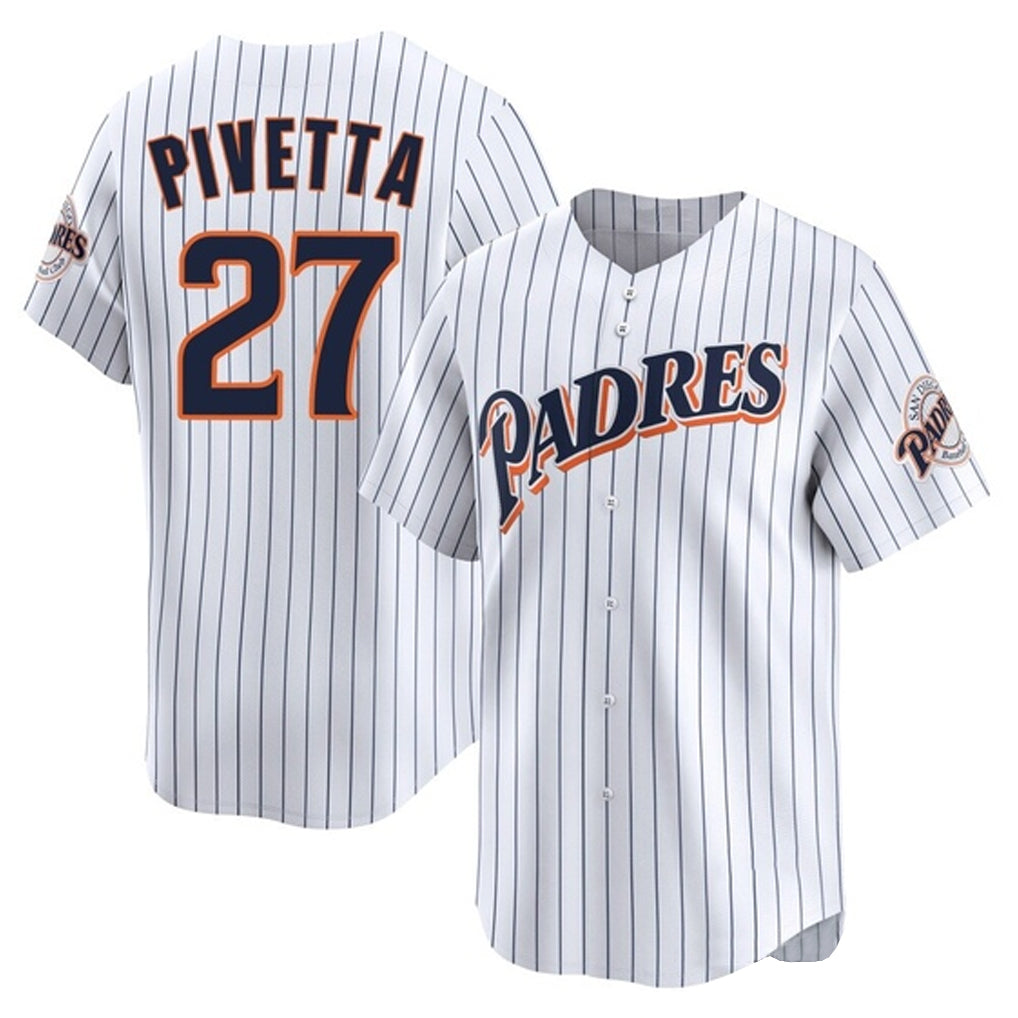 Johmsee S.Diego Padres #27 Nick Pivetta Player White Cooperstown Collection Limited Home Stitched Jerseys