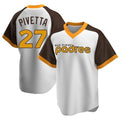 Johmsee S.Diego Padres #27 Nick Pivetta Player White Home Cooperstown Collection Replica Game Stitched Jerseys