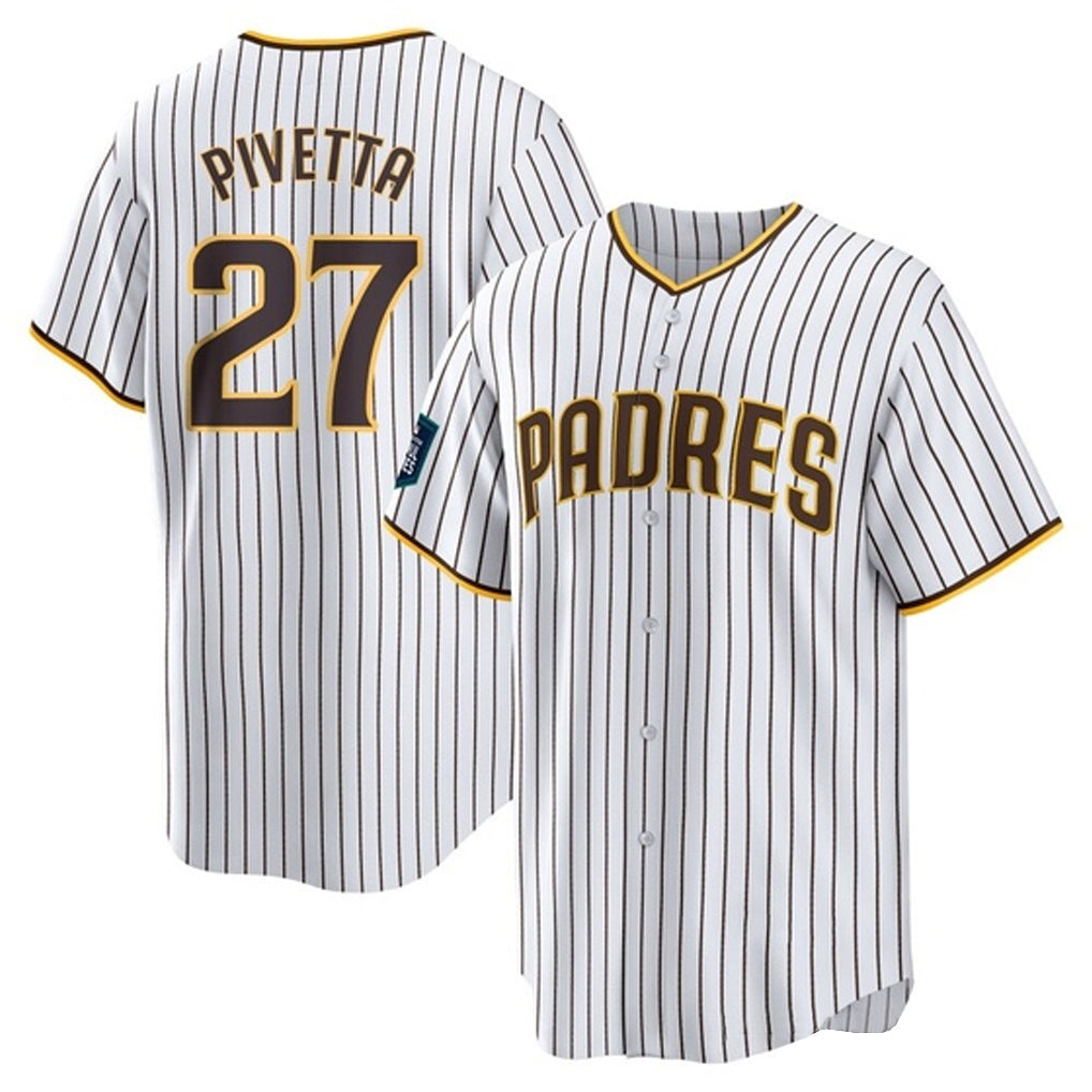 Johmsee S.Diego Padres #27 Nick Pivetta Player White Home Game Stitched Jerseys