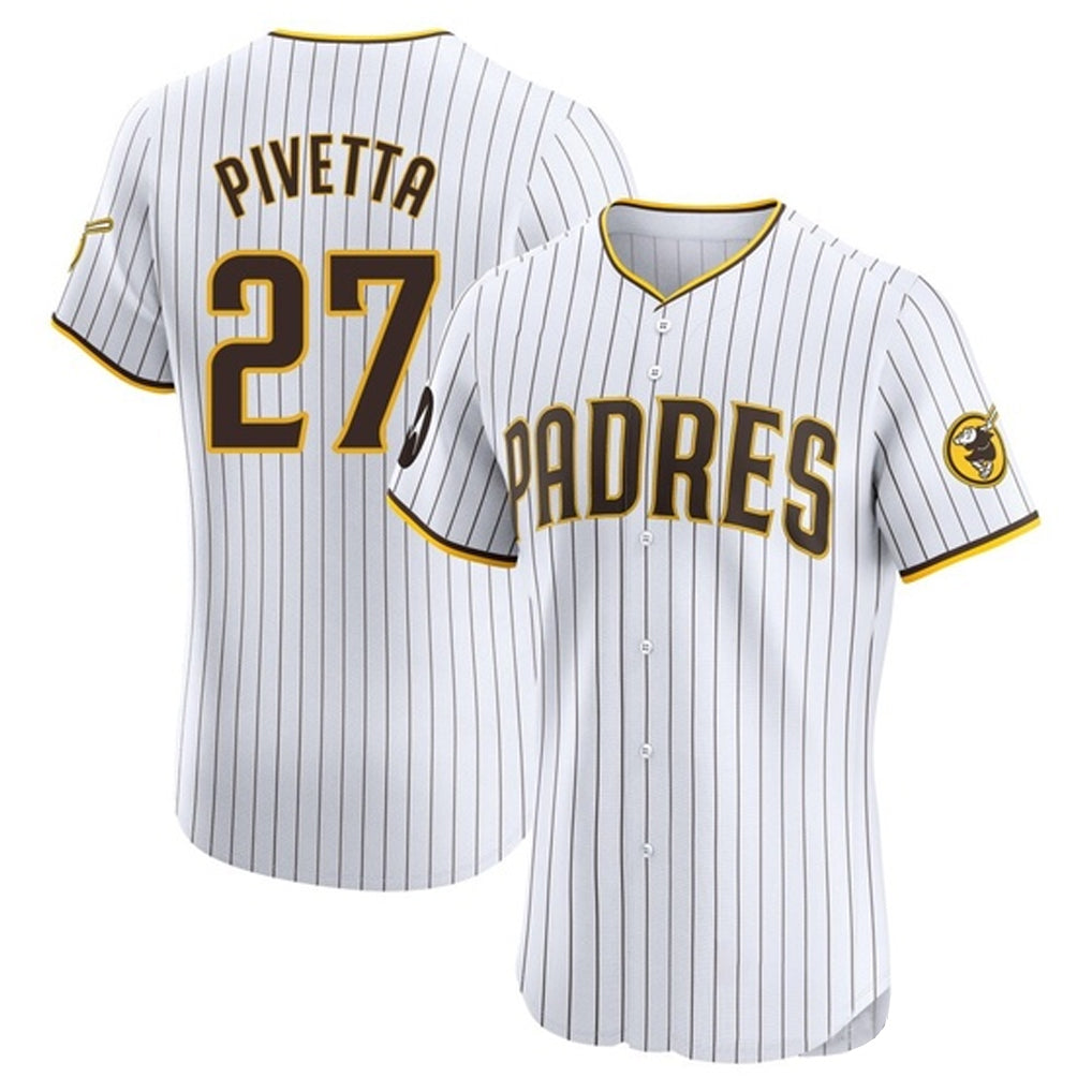 Johmsee S.Diego Padres #27 Nick Pivetta Player White Home Limited Elite Stitched Jerseys