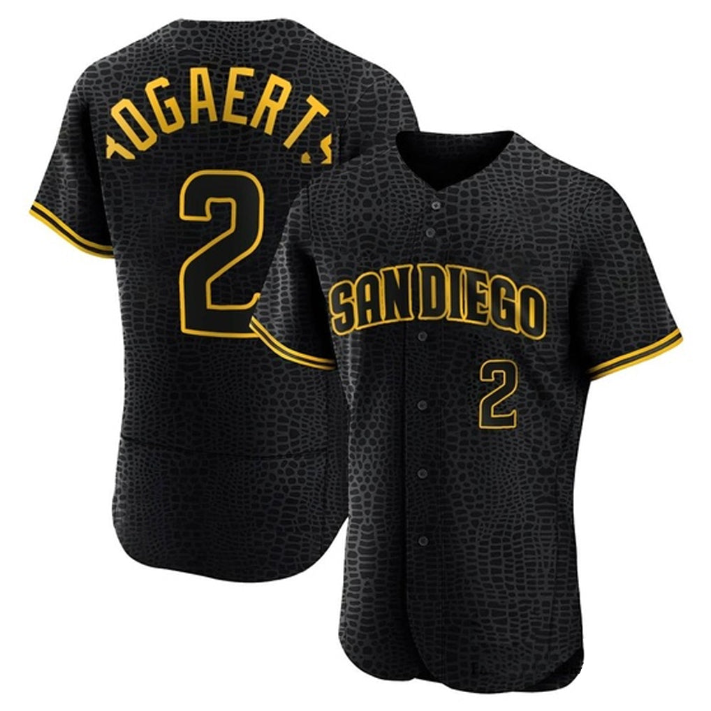 Johmsee S.Diego Padres #2 Xander Bogaerts Player Black Snake Skin City Home Limited Elite Stitched Jerseys