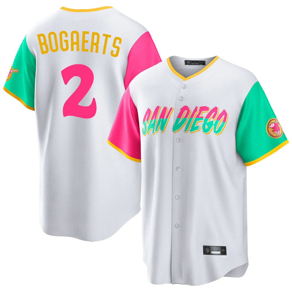 Johmsee S.Diego Padres #2 Xander Bogaerts Player White City Connect Home Game Stitched Jerseys