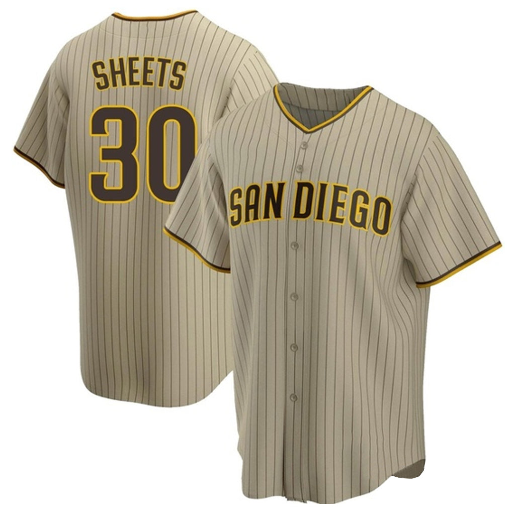 Johmsee S.Diego Padres #30 Gavin Sheets Player Khaki Home Game Stitched Jerseys