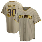 Johmsee S.Diego Padres #30 Gavin Sheets Player Khaki Home Game Stitched Jerseys