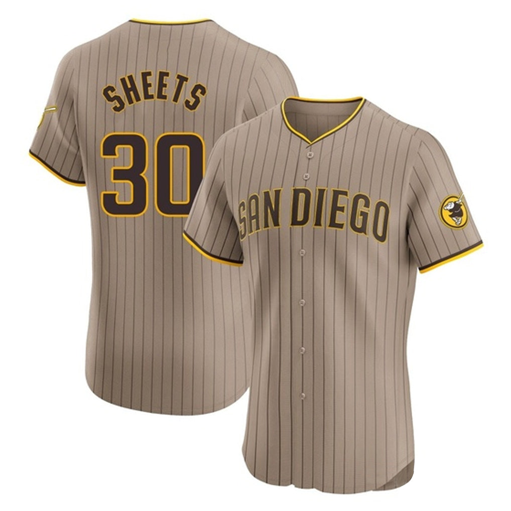Johmsee S.Diego Padres #30 Gavin Sheets Player Khaki Home Limited Elite Stitched Jerseys