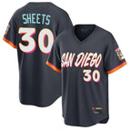 Johmsee S.Diego Padres #30 Gavin Sheets Player Obsidian 2026 City Connect Home Limited T-shirt Stitched Jerseys