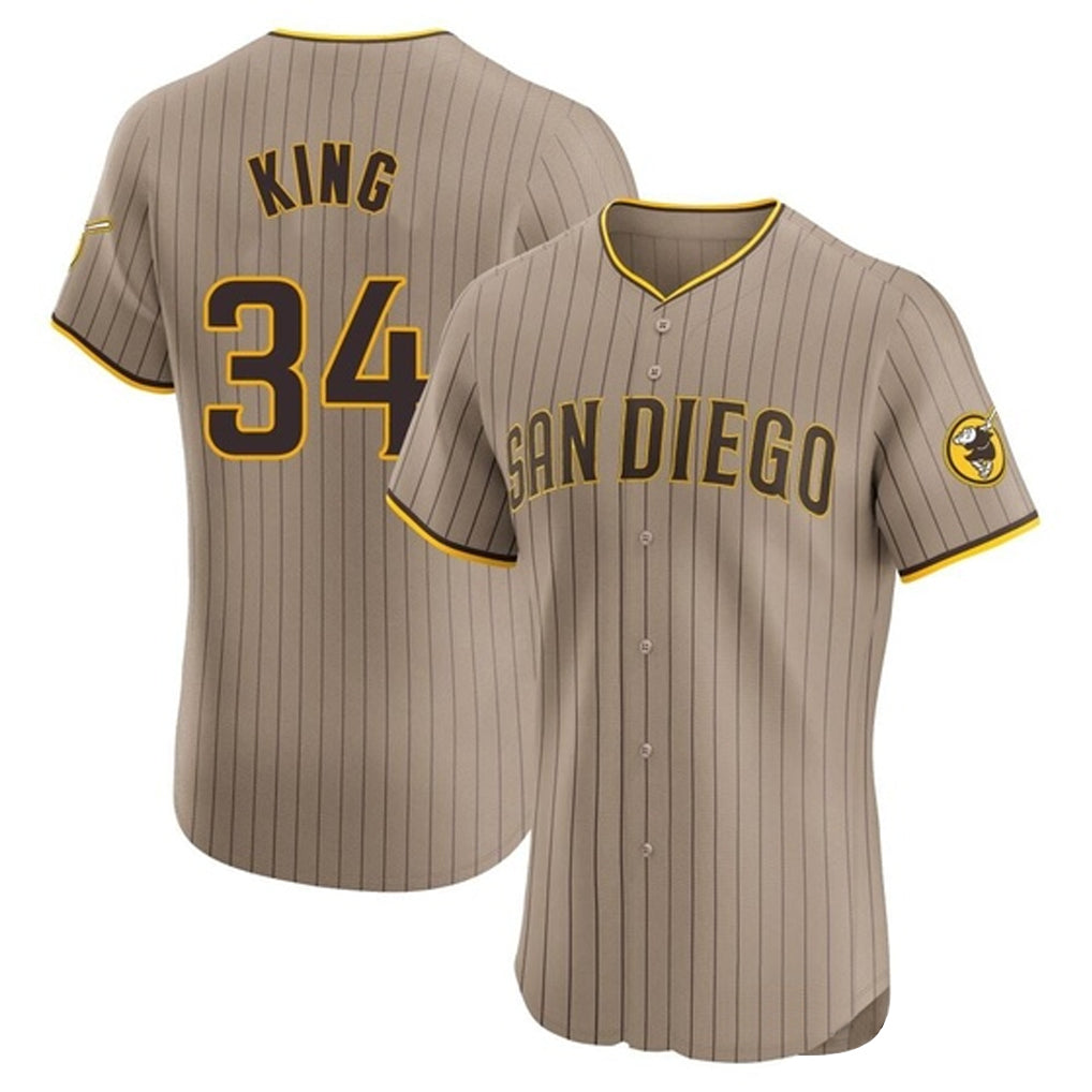 Johmsee S.Diego Padres #34 Michael King Player Khaki Home Limited Elite Stitched Jerseys