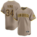 Johmsee S.Diego Padres #34 Michael King Player Khaki Home Limited Stitched Jerseys