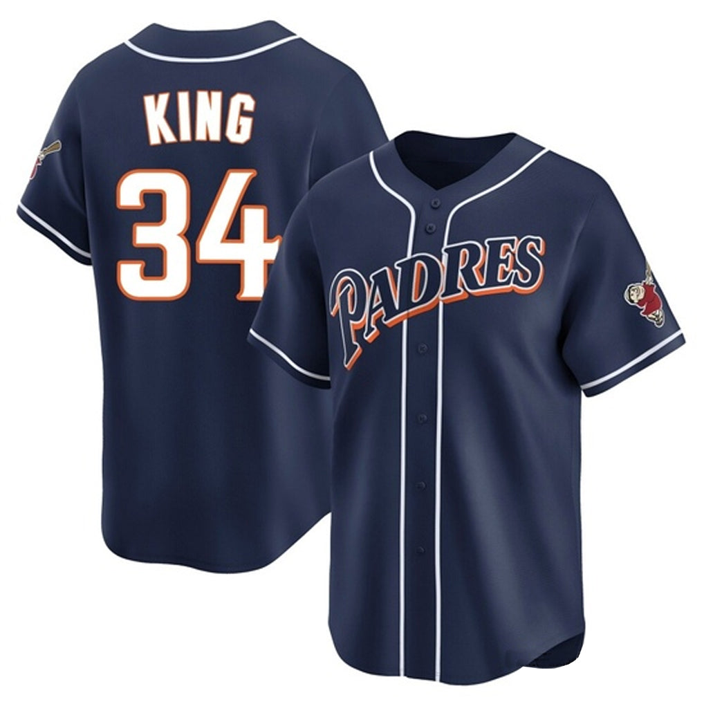 Johmsee S.Diego Padres #34 Michael King Player Navy Cooperstown Collection Limited Home Stitched Jerseys